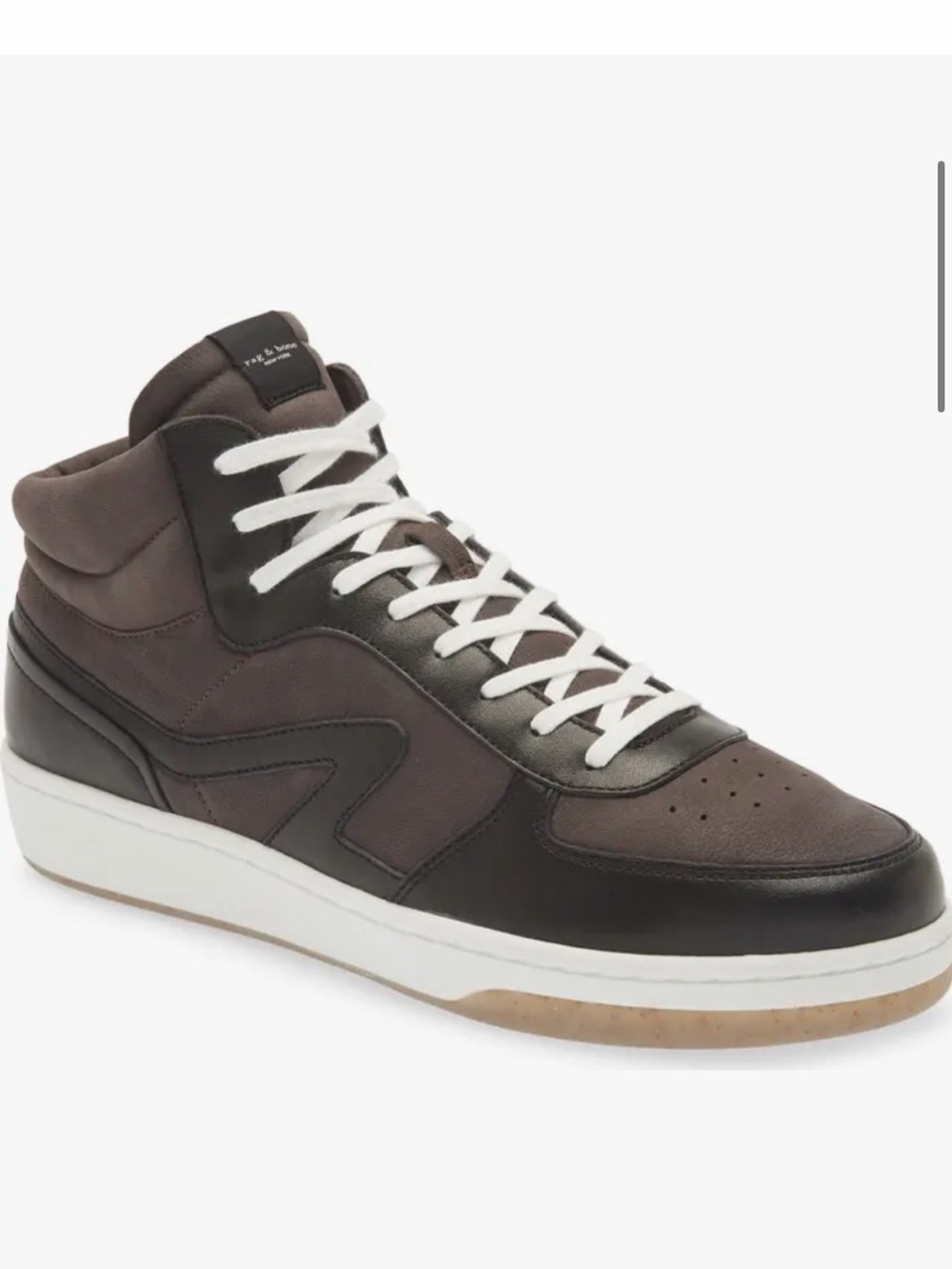 rag & bone Women's Black Retro Court Mid Sneakers